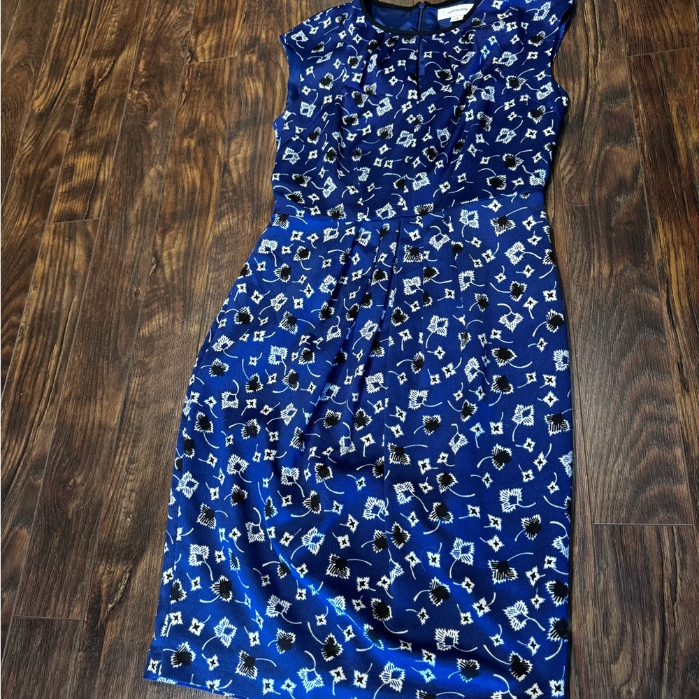 Country Road Blue Printed Sleeveless Midi Dress